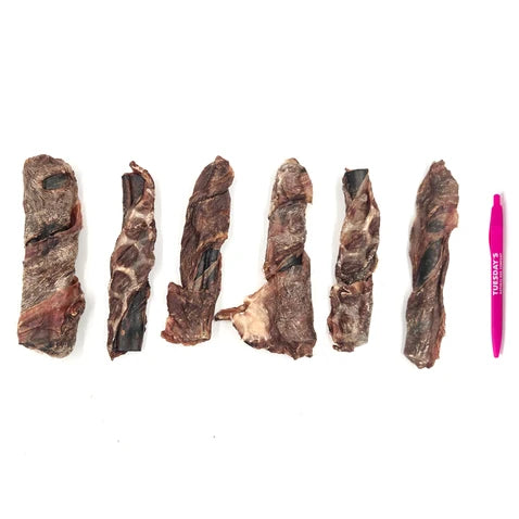 Tuesday's Natural Dog Company, 7-inch Charcoal Wrapped Collagen Stick, Single Dog Chew