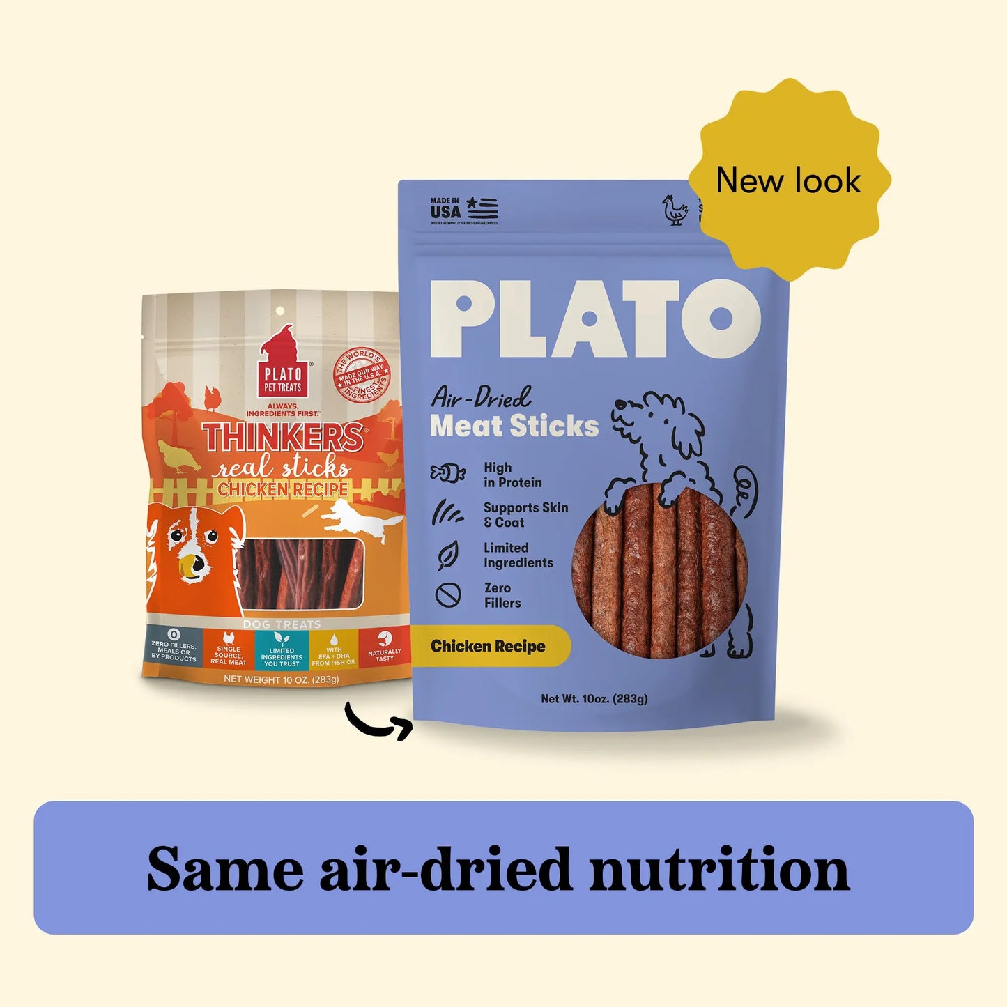 Plato Thinkers Meat Stick Dog Treats, Chicken Recipe
