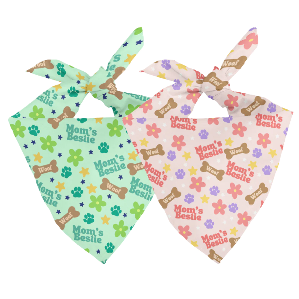 Dog Bandana Co. Mom's Best Friend Dog Bandana Tie & Snap