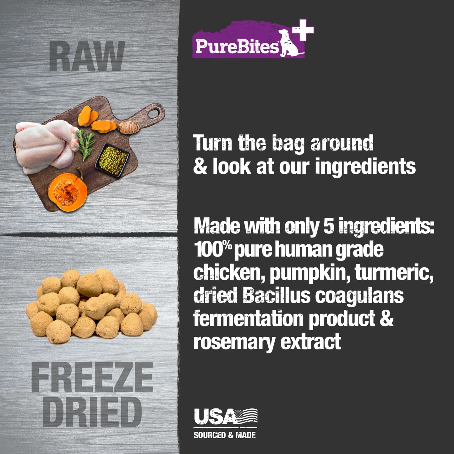 PureBites Digestion, Freeze Dried Dog Treats, 3-oz Bag