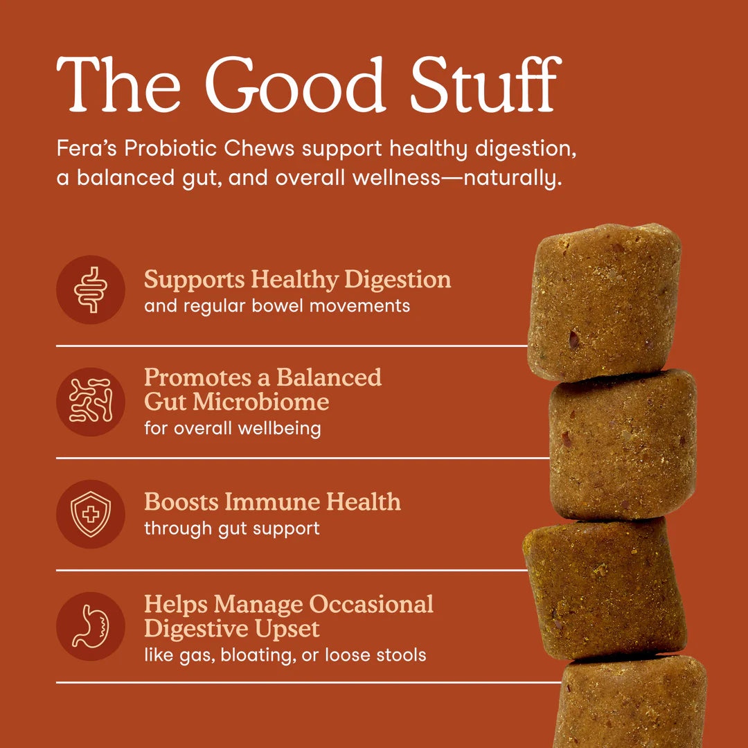 Fera Pets Probiotics Soft Chews For Dogs, Pet Supplement