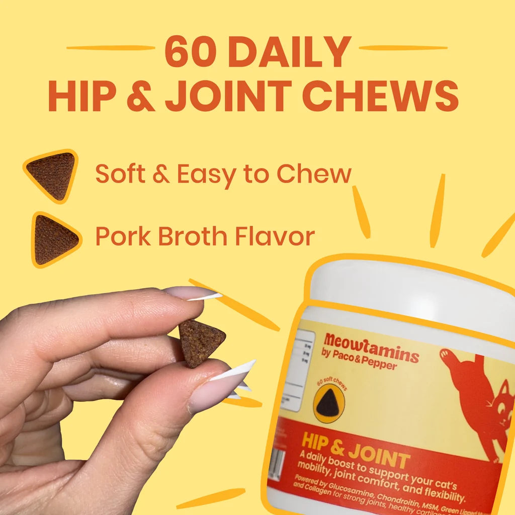 Paco & Pepper Meowtamins Hip & Joint Formula, 60-count