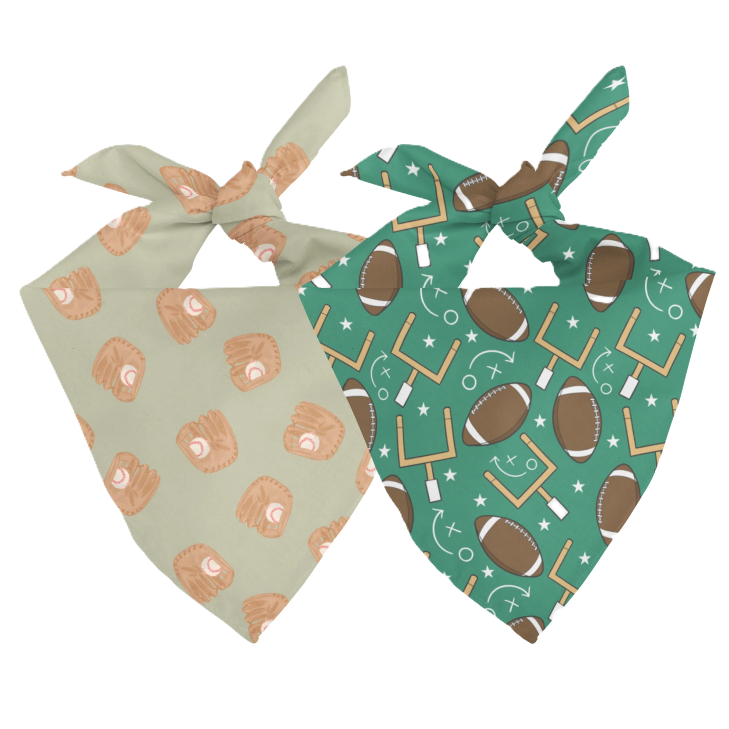 Dog Bandana Co. Football & Baseball Dog Bandana Tie & Snap