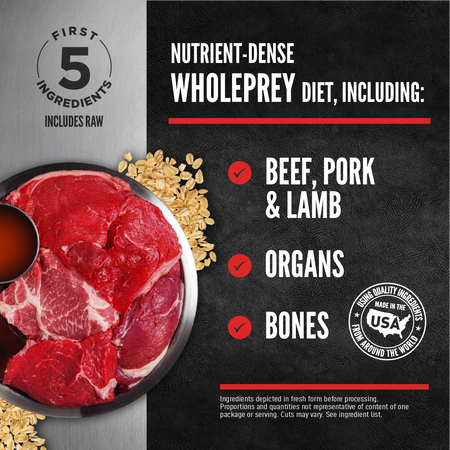 Orijen FreshPrey Beef, Pork & Lamb Recipe With Grains, Frozen Dog Food