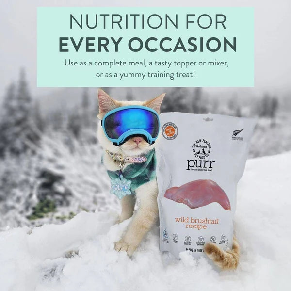 The New Zealand Natural Pet Food Co Purr Wild Brushtail Recipe, Freeze-Dried Cat Food, 9.9-oz Bag