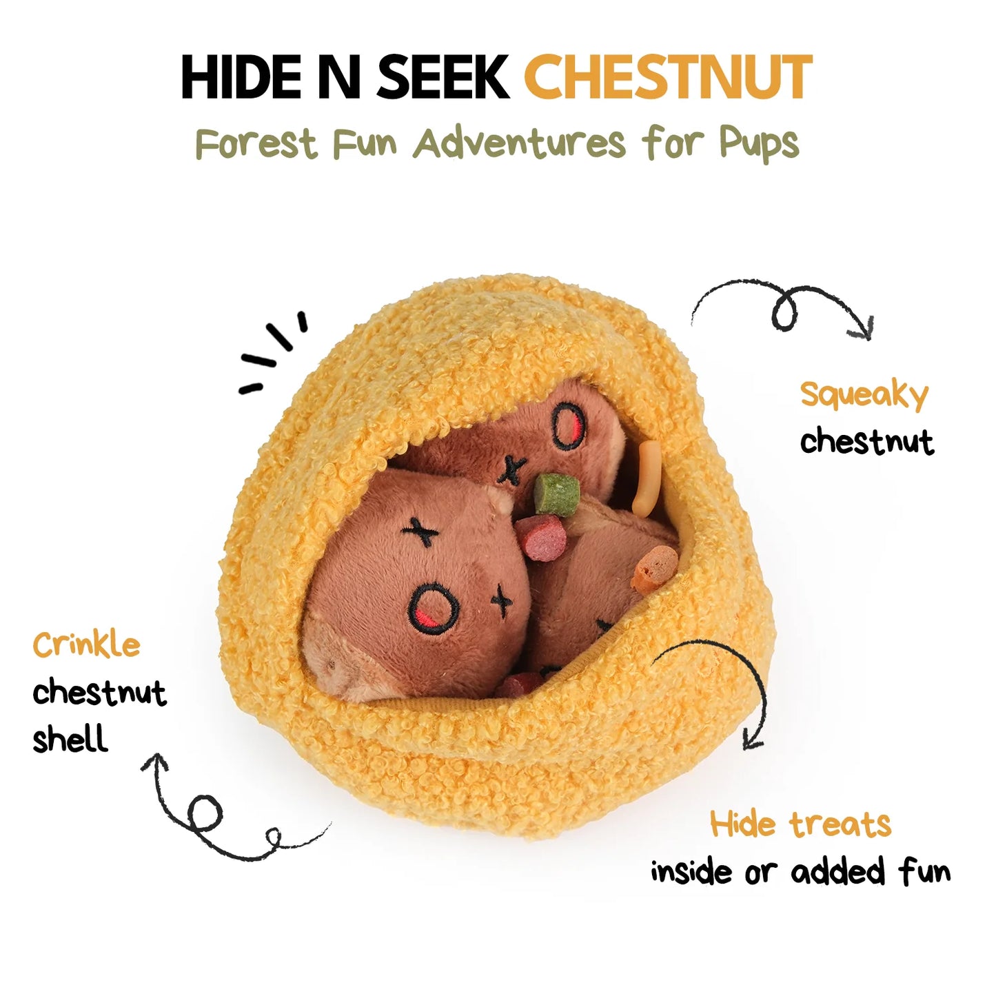 Chewffon Chestnut Squeaky, Dog Toy