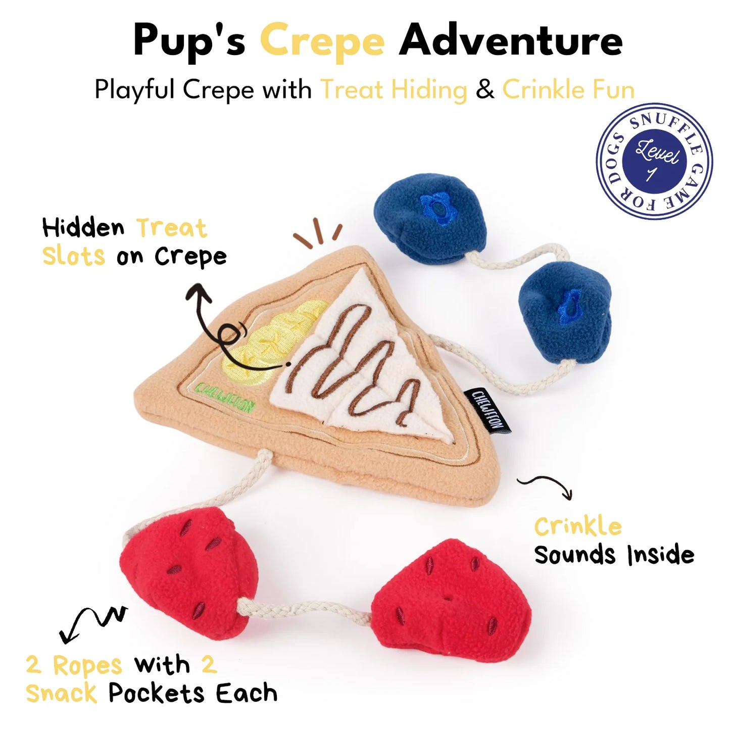 Chewffon Crepe Snuffle & Treat Puzzle, Dog Toy