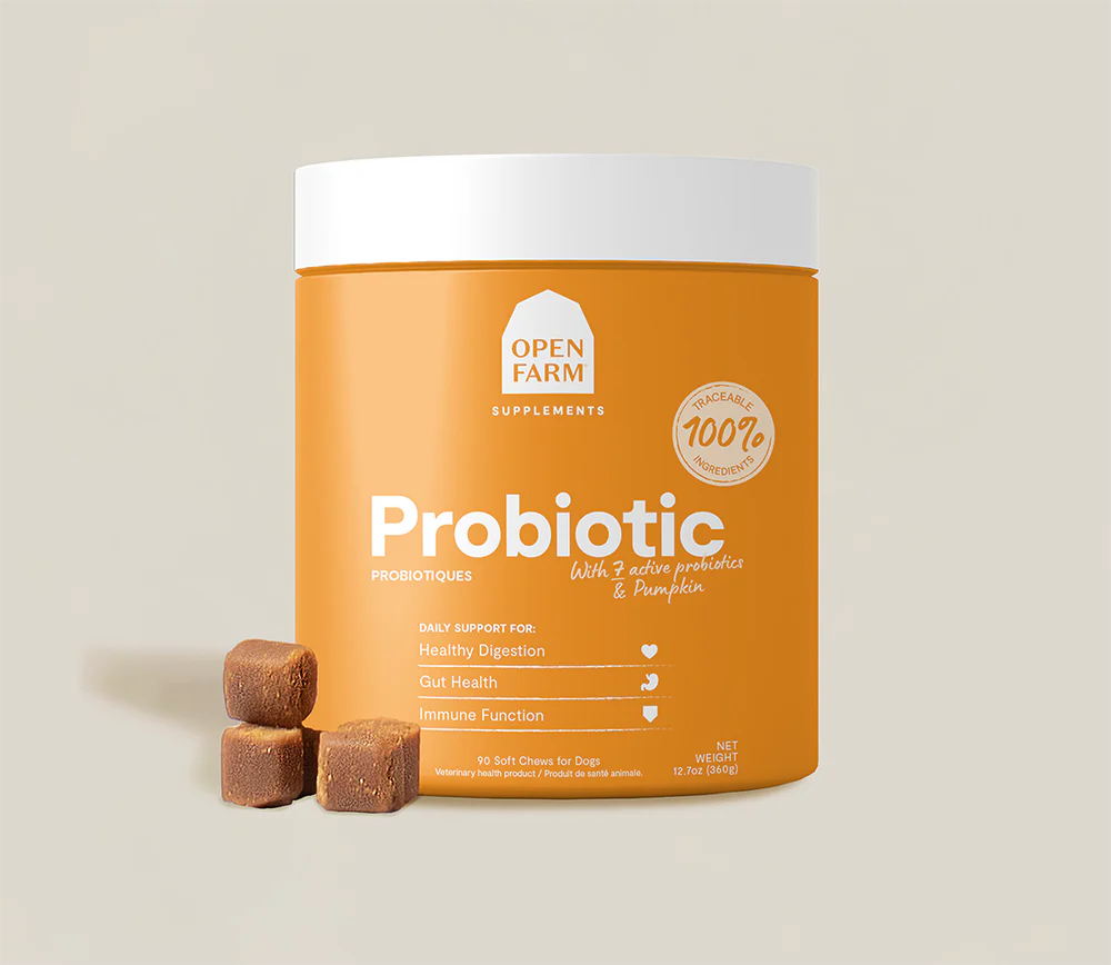 Open Farm Probiotic Food Supplement Chews For Dogs, 90-Count, 12.7-oz Pouch