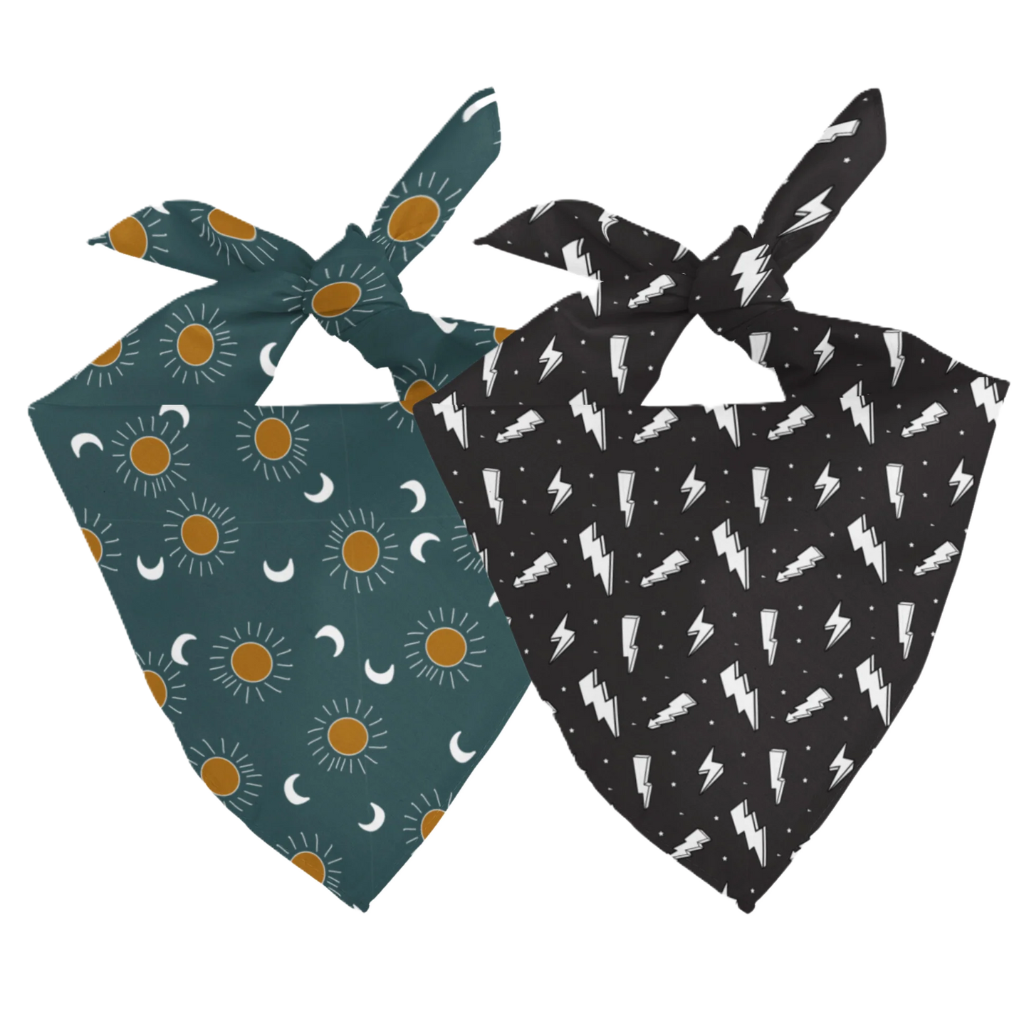 Dog Bandana Co. Blue Moon & Lightning Dog Bandana Tie & Snap