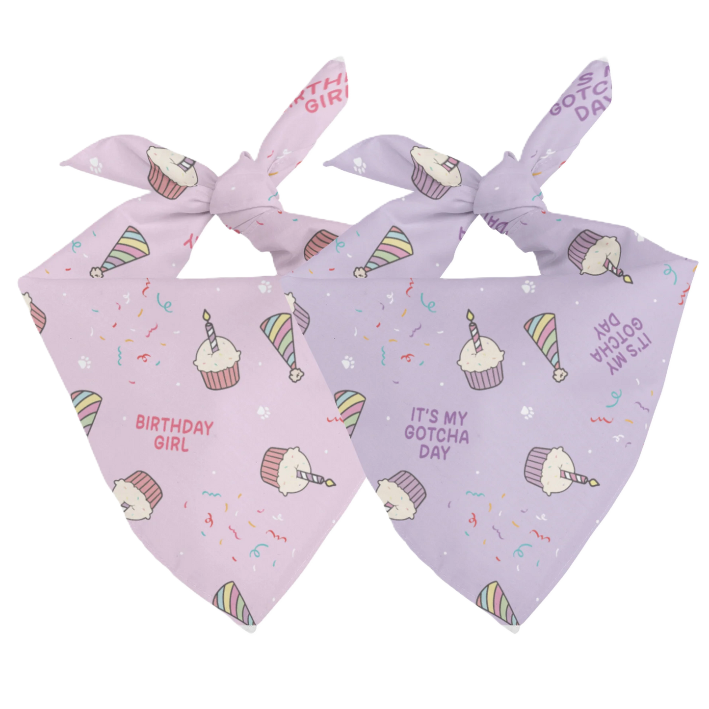 Dog Bandana Co. Birthday Girl & Gotcha Day Dog Bandana Tie & Snap