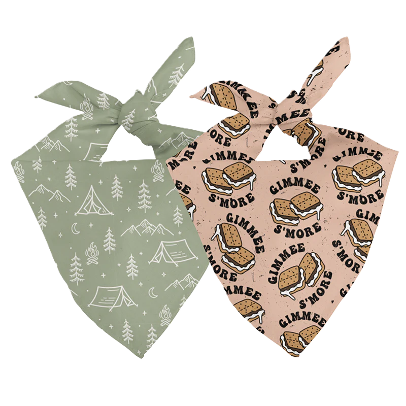 Dog Bandana Co. Camping & Smores Dog Bandana Tie & Snap