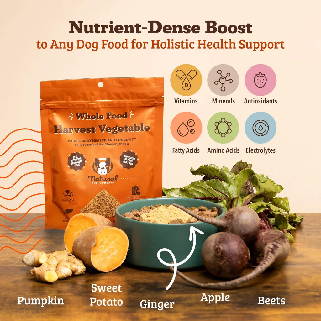 Natural Dog Company Whole Food Harvest Vegetable, Dog Food Supplement, 8.2-oz Pouch