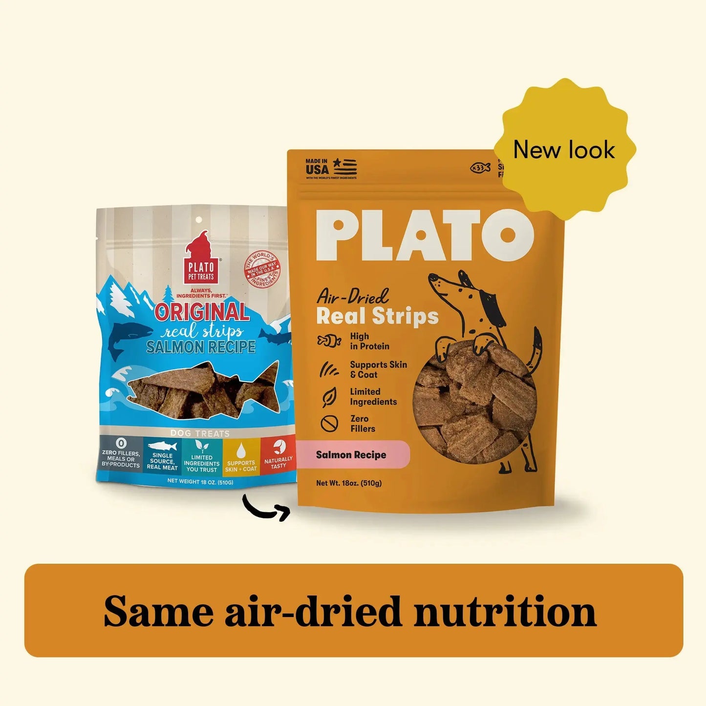 Plato Real Strips Meat Bar Dog Treats, Salmon Recipe