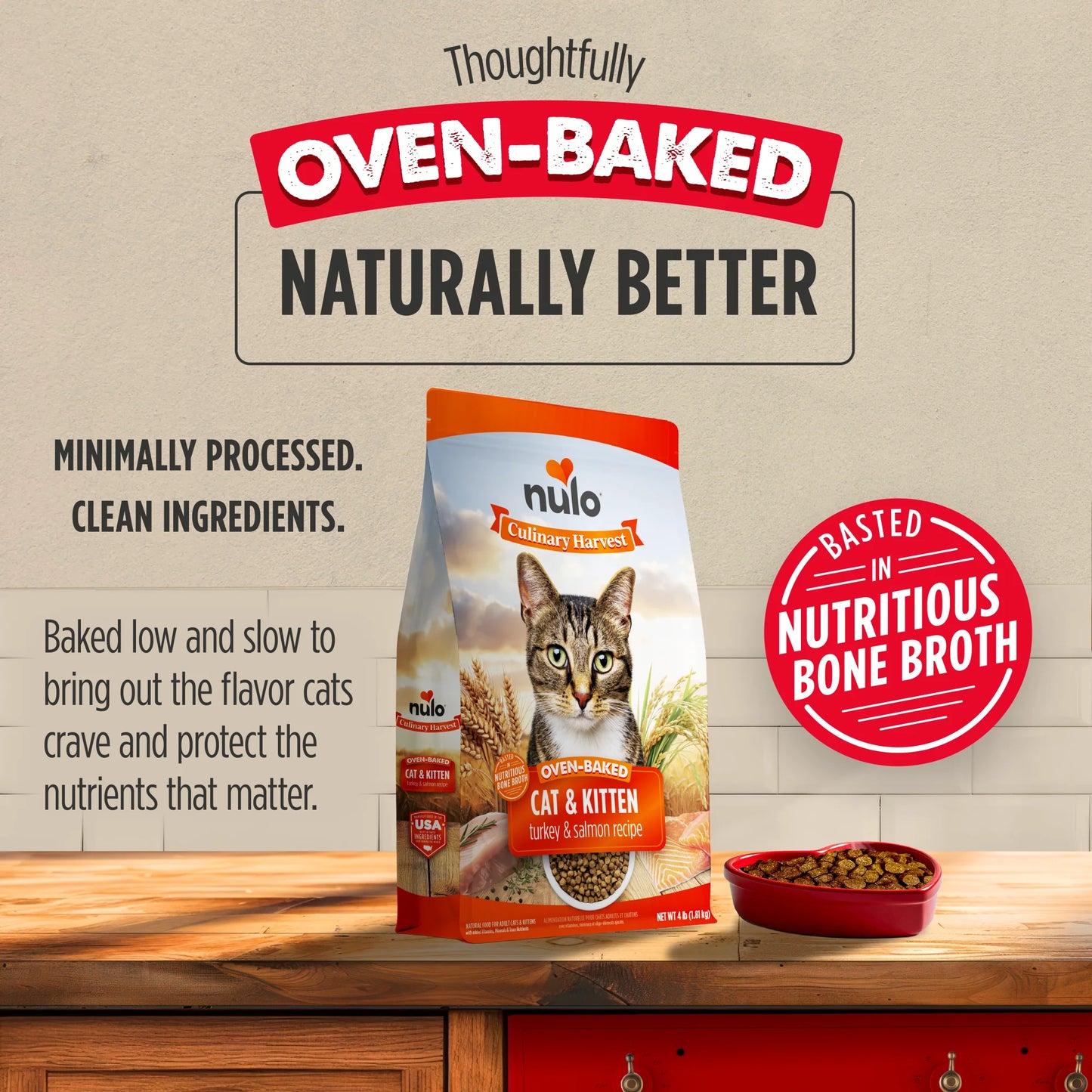 Nulo Culinary Harvest Baked Turkey & Salmon Recipe for Adult Cats & Kittens, Dry Cat Food, 4-lb Bag