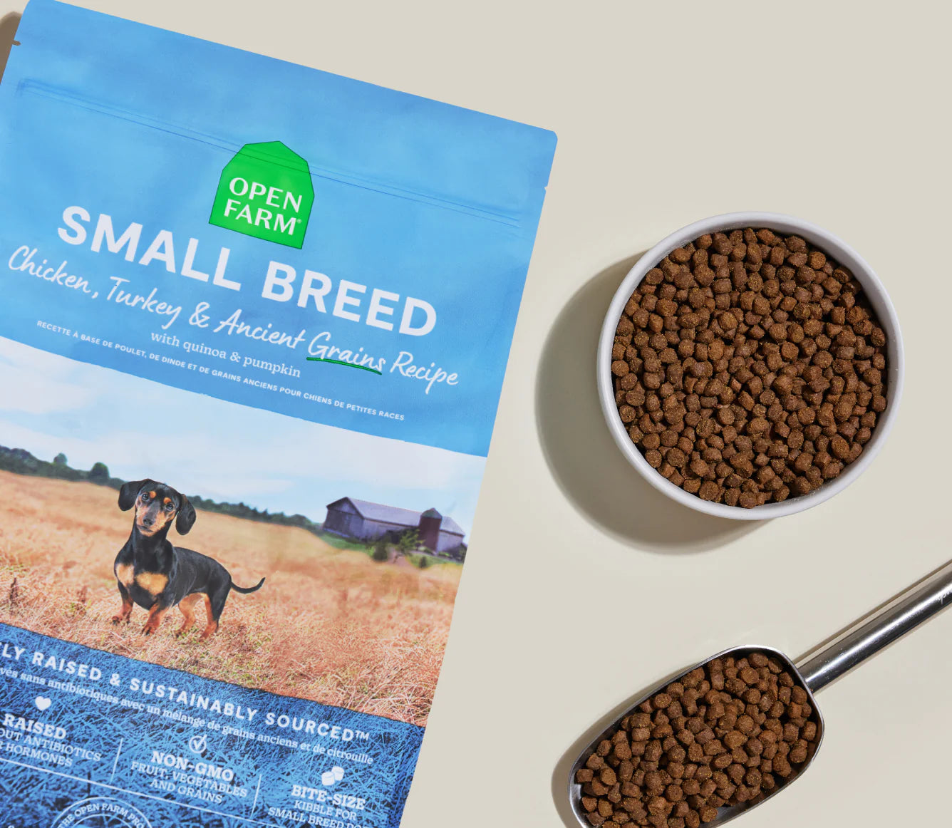 Open Farm Small Breed Chicken & Turkey Ancient Grains Dog Kibble, Dry Dog Food