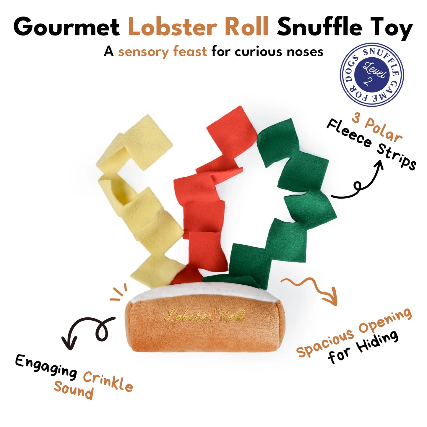 Chewffon Lobster Roll Snuffle, Dog Toy