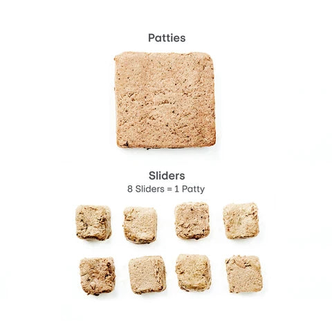 Green JuJu Extras Chicken & Sardine Patties & Sliders, Frozen Raw Dog Food, 18-lb Box