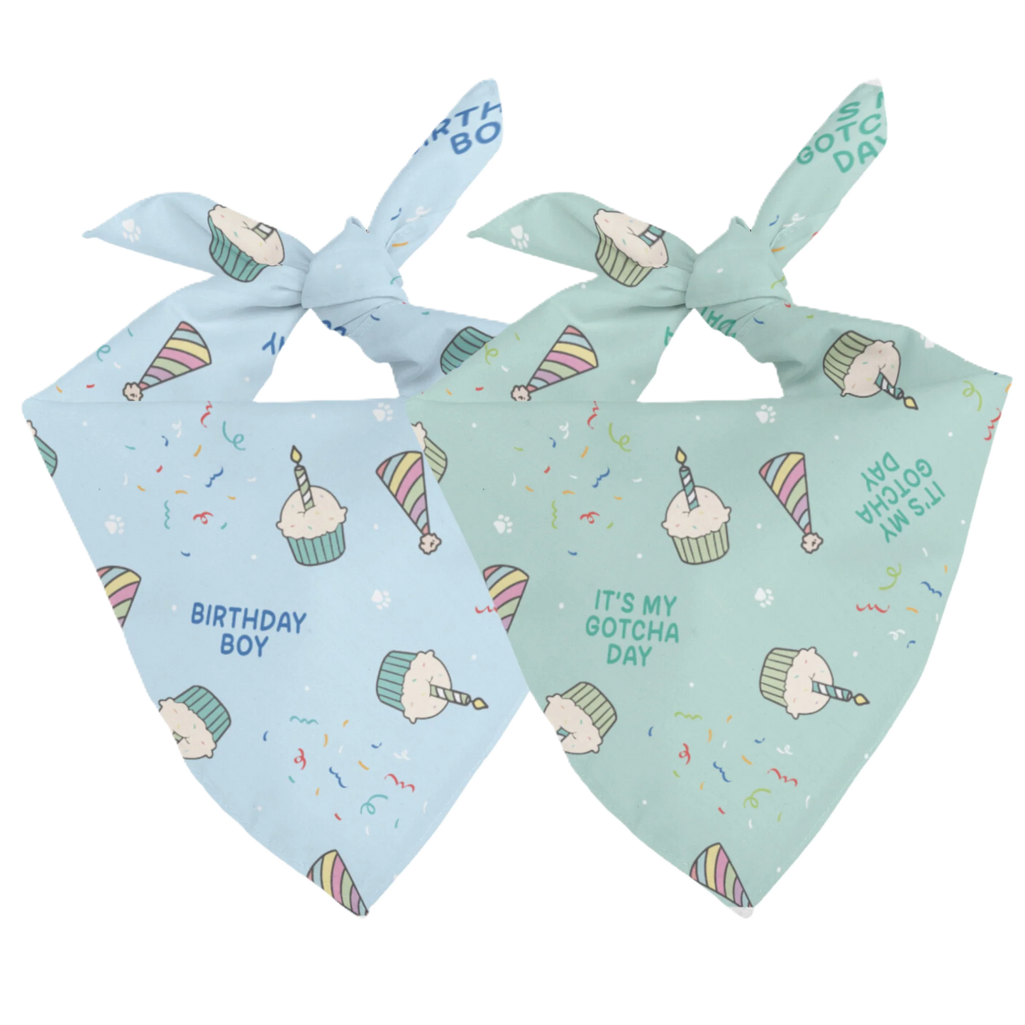 Dog Bandana Co. Birthday Boy & Gotcha Day Dog Bandana Tie & Snap