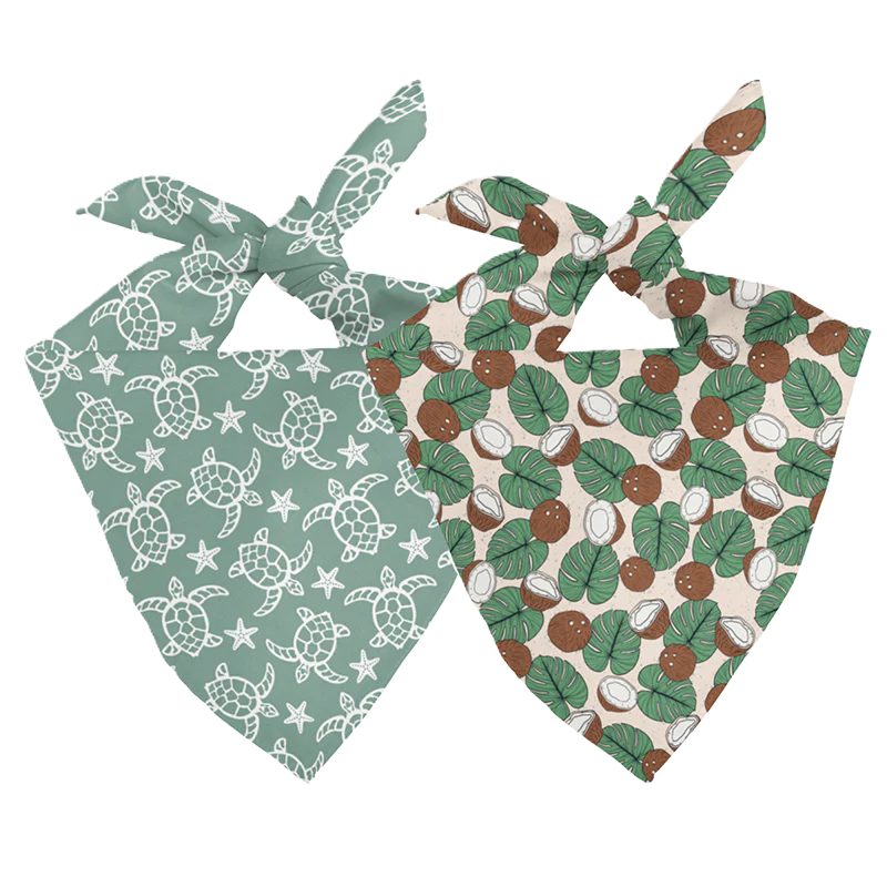 Dog Bandana Co. Turtles Dog Bandana, Tie & Snap