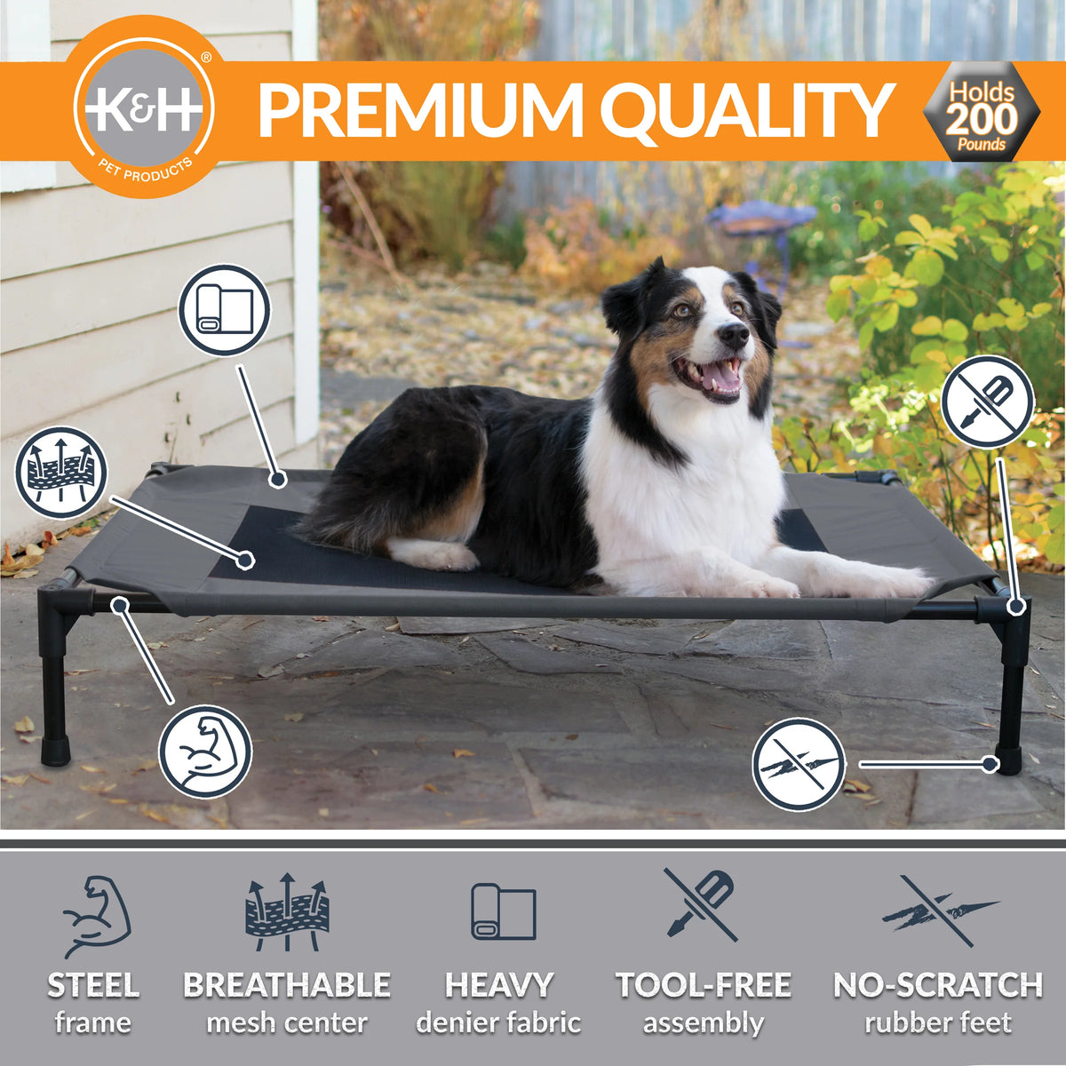 K&H Original Pet Cot, Charcoal