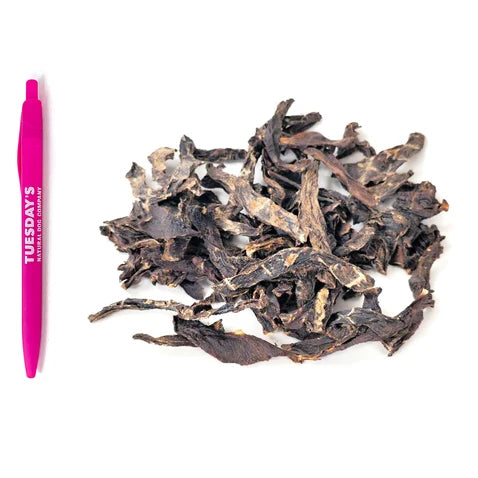 Tuesday's Natural Dog Company, Ostrich Hearts, Dog Treat, 4-oz Bag