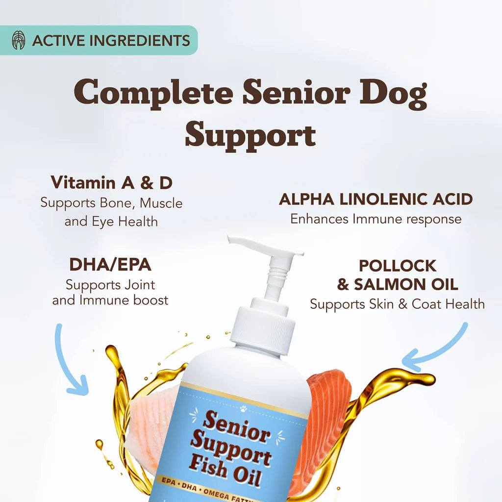 Natural Dog Company Senior Support Fish Oil, 16-oz Bottle
