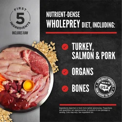 Orijen FreshPrey Turkey, Salmon & Pork Recipe With Grains, Frozen Dog Food