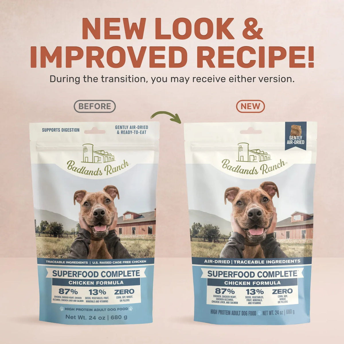 Badlands Ranch Superfood Complete Chicken Formula, Gently Air-Dried Dog Food