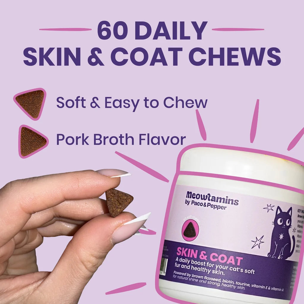 Paco & Pepper Meowtamins Skin & Coat Formula, 60-count