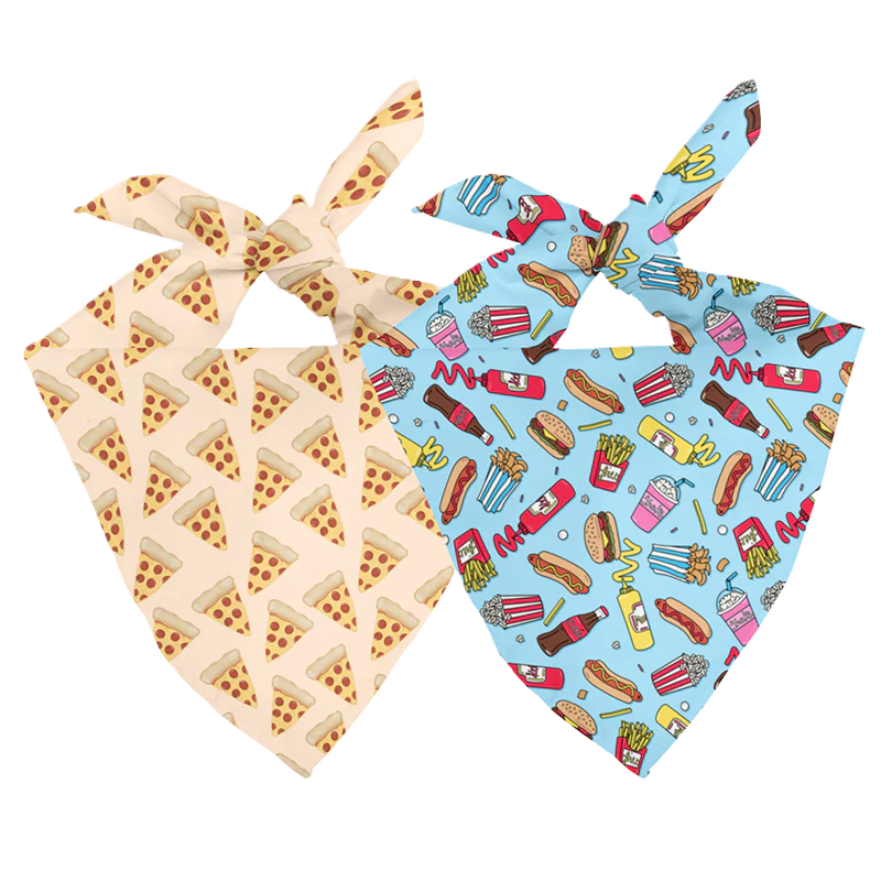 Dog Bandana Co. Pizza & Food Dog Bandana Tie & Snap