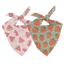 Dog Bandana Co. Watermelon & Strawberry Dog Bandana & Matching Scrunchie Set, Tie & Snap