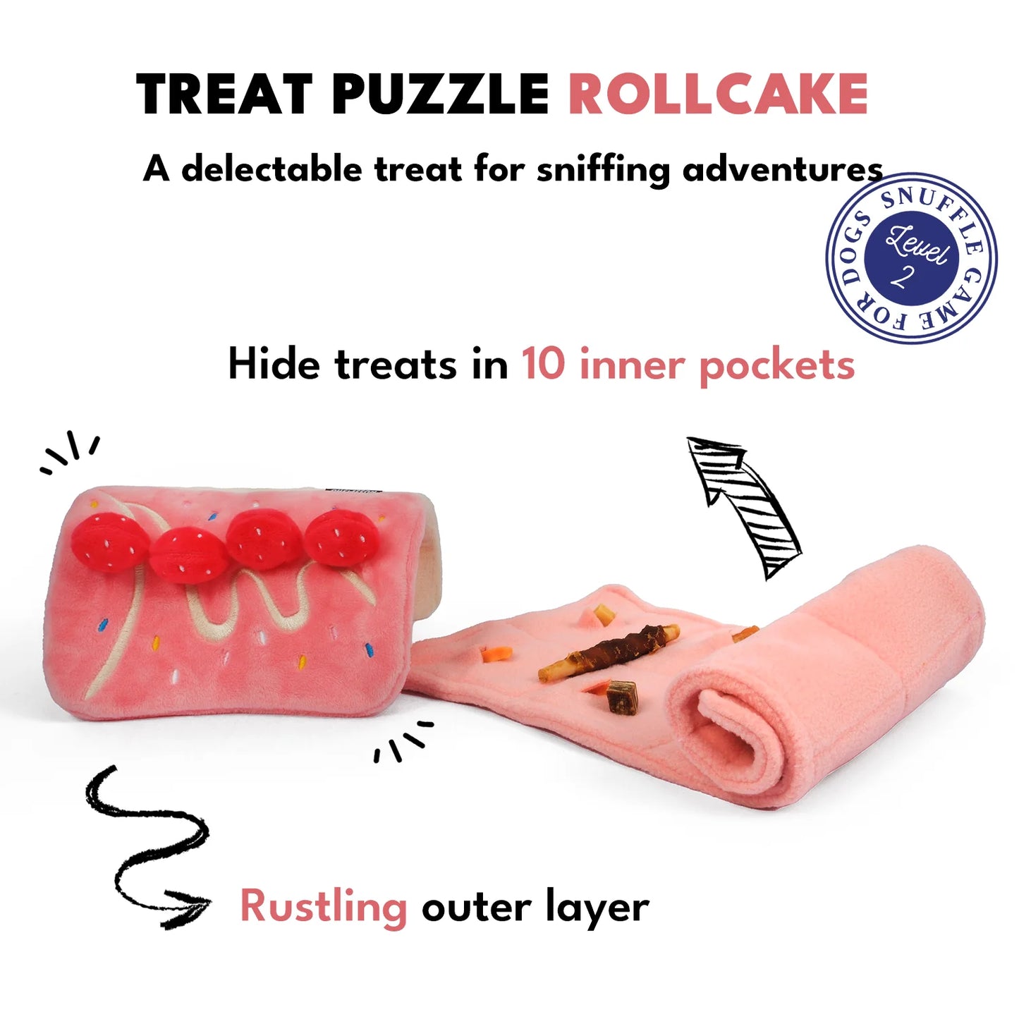 Chewffon Roll-Cake Snuffle, Dog Toy