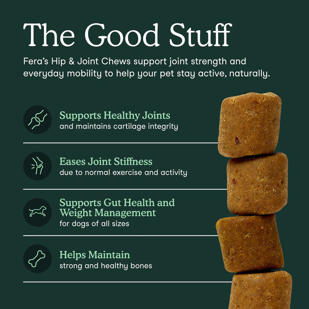 Fera Pets Hip + Joint Support Chews For Dogs, Pet Supplement