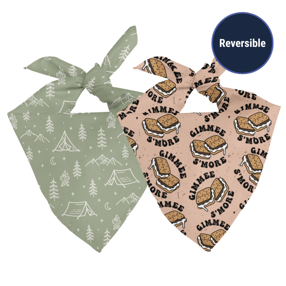 Dog Bandana Co. Camping & Smores Dog Bandana Tie & Snap
