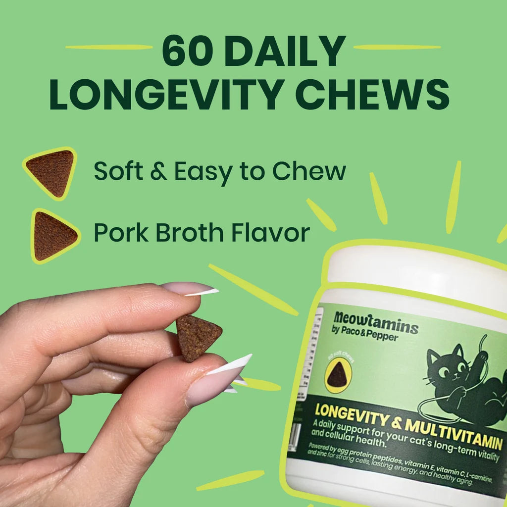 Paco & Pepper Meowtamins Longevity Formula, 60-count