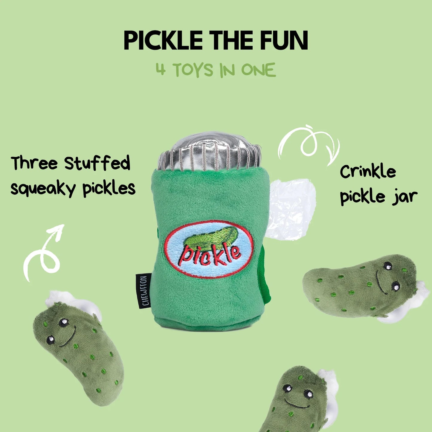 Chewffon Pickle Squeaky, Dog Toy