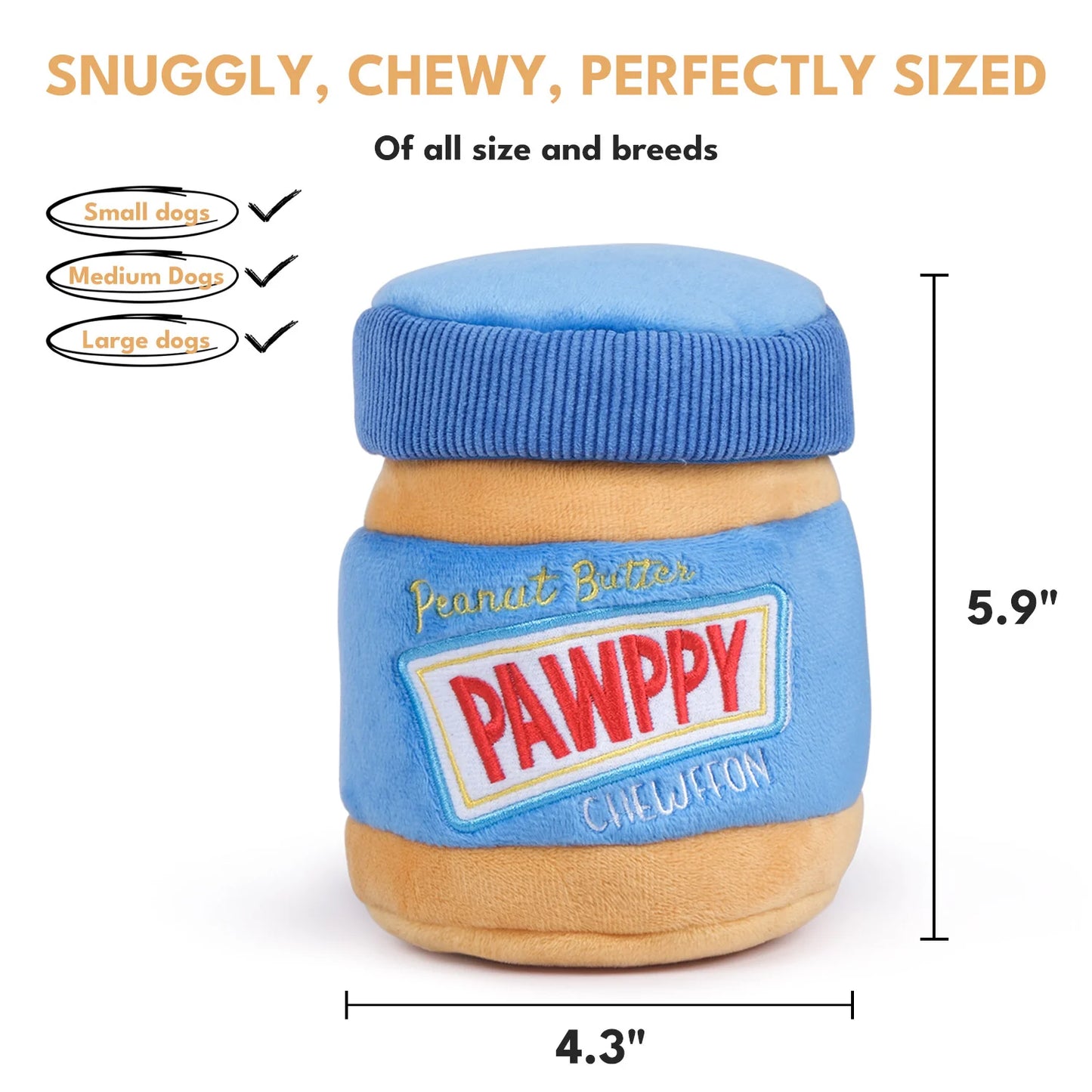 Chewffon Peanut Butter Jar, Dog Toy