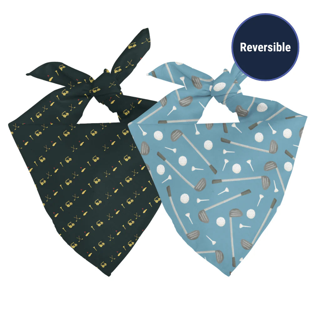Dog Bandana Co. Tee Time Dog Bandana, Tie & Snap