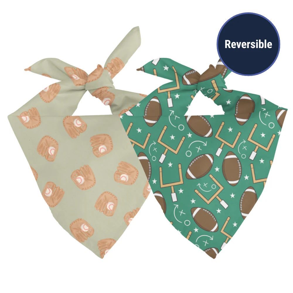 Dog Bandana Co. Football & Baseball Dog Bandana Tie & Snap