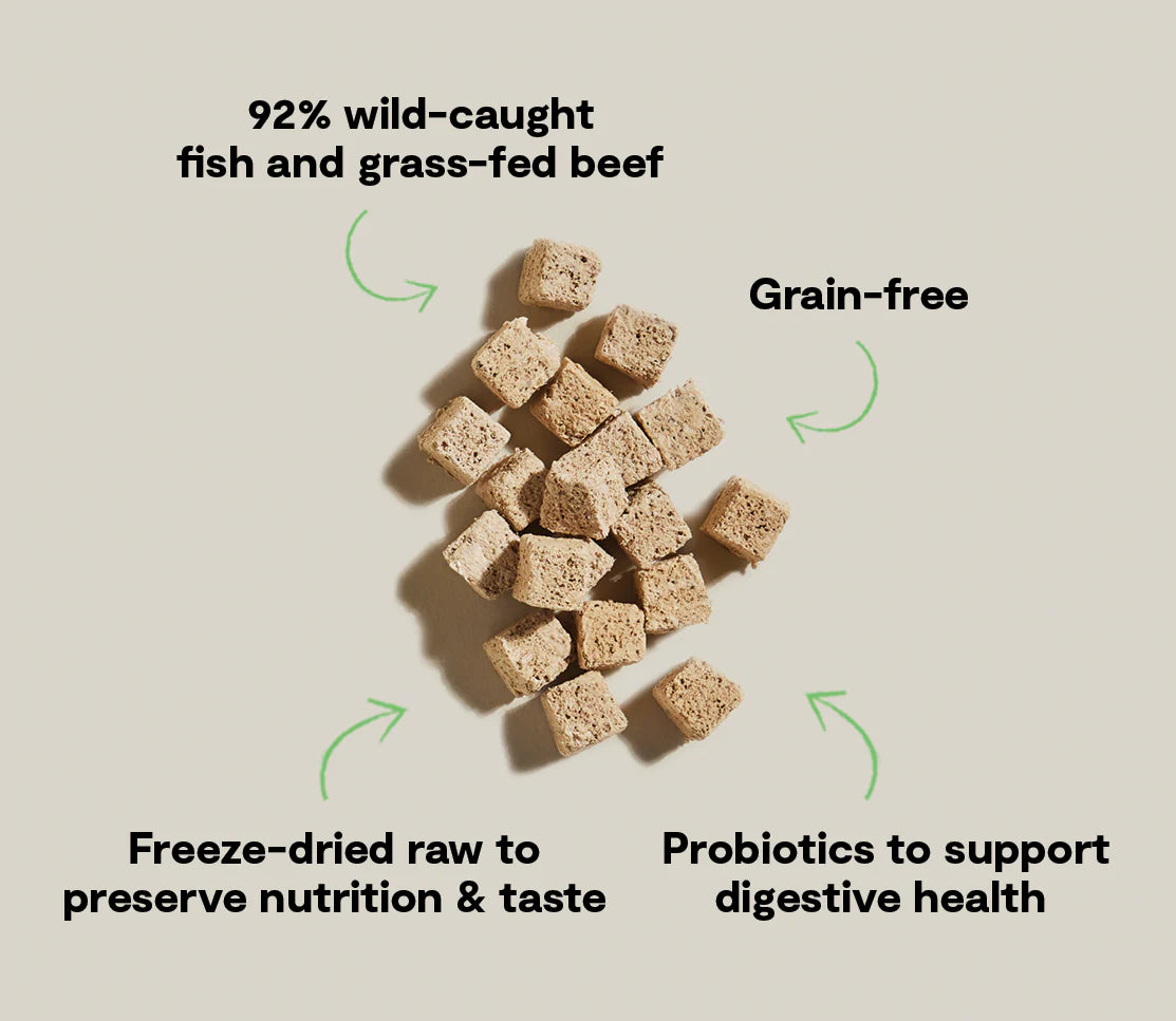 Open Farm Surf & Turf Kitty Cube Treats, Freeze-Dried Raw Cat Treats, 1.5-oz Pouch