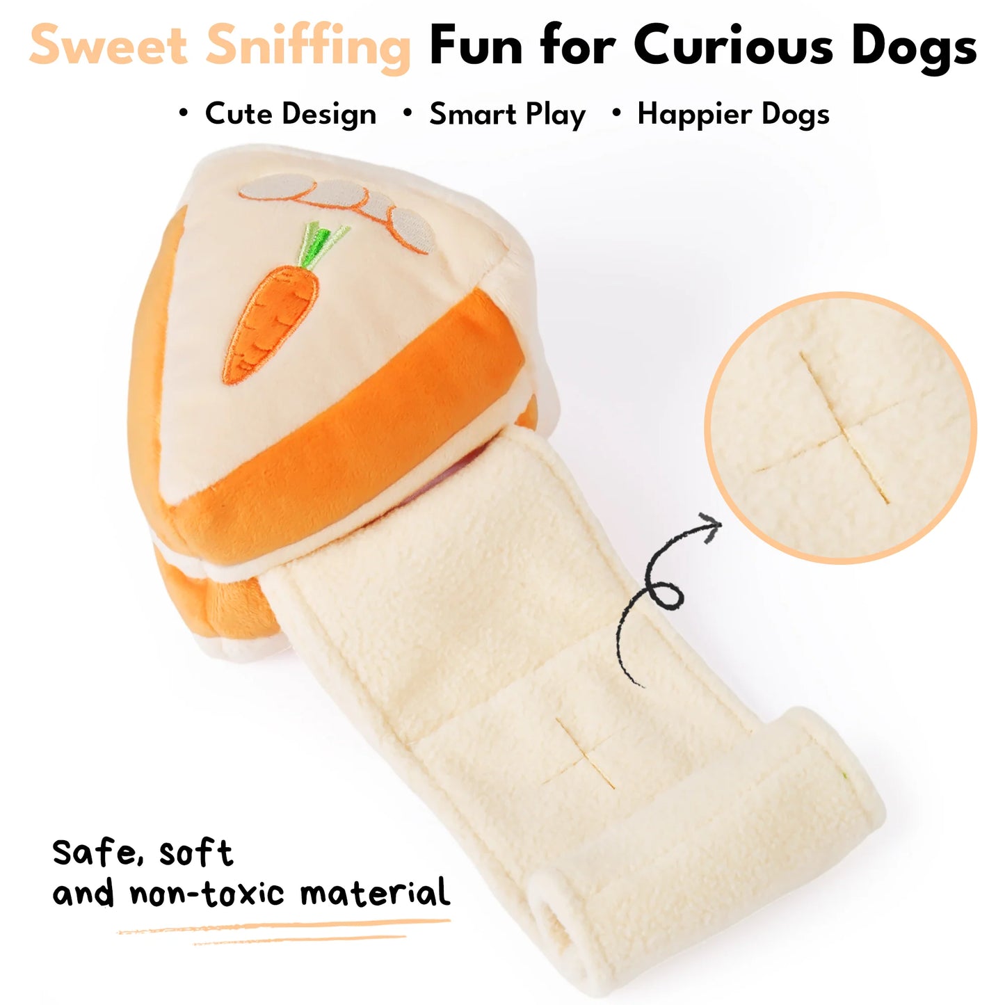 Chewffon Carrot Cake Interactive Snuffle, Dog Toy