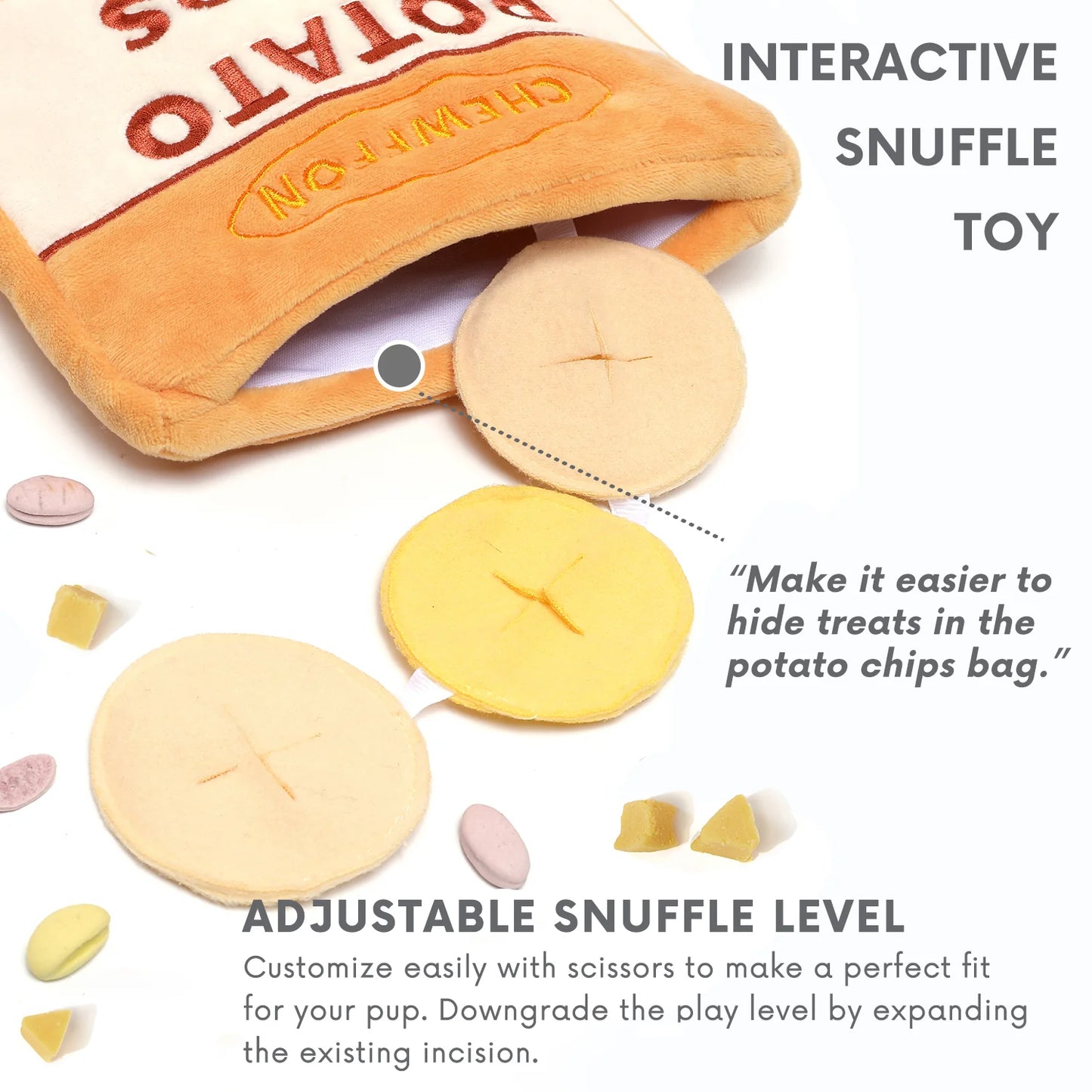 Chewffon Potato Chips Nosework, Dog Toy