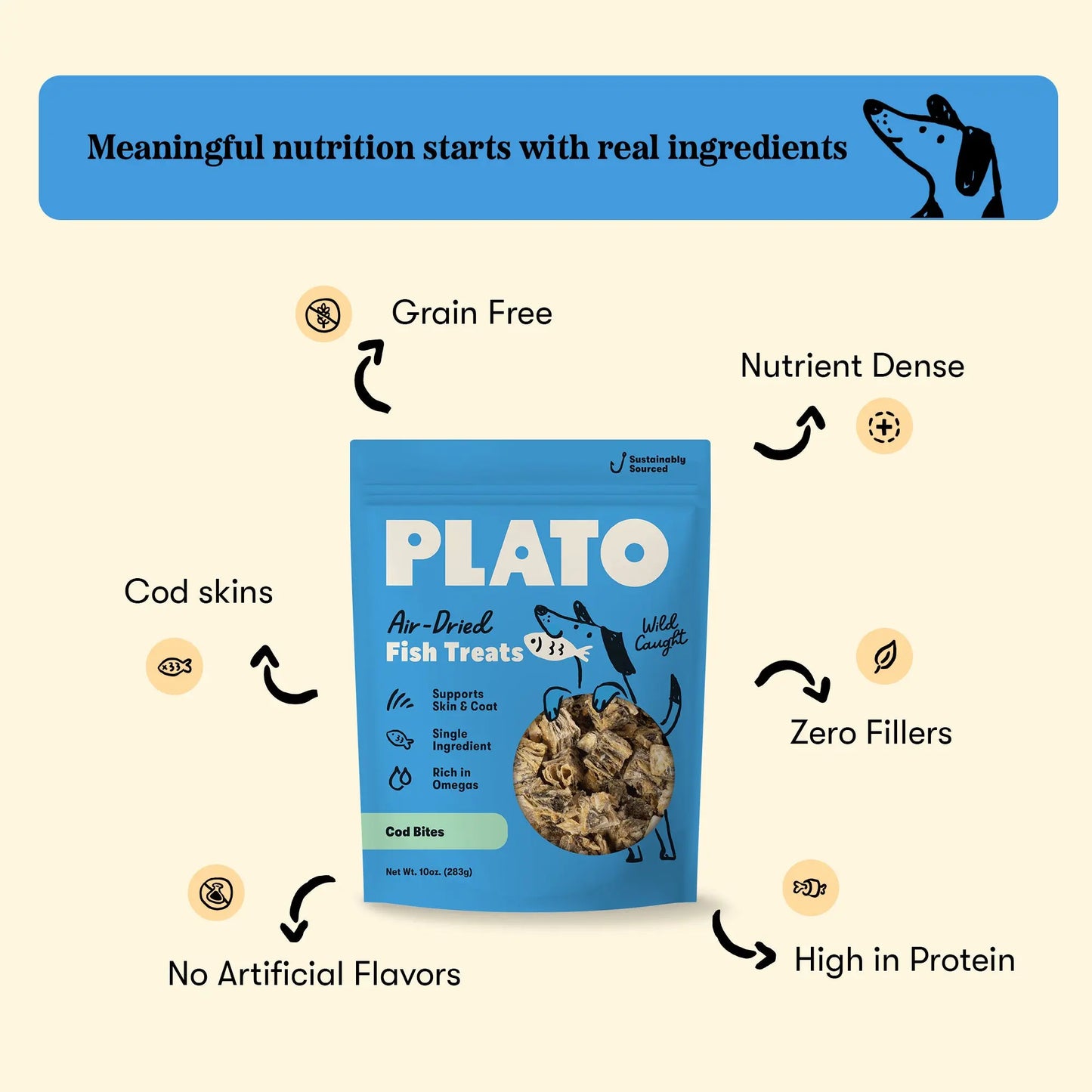 Plato Hundur's Crunch Jerky Minis Fish Dog Treats