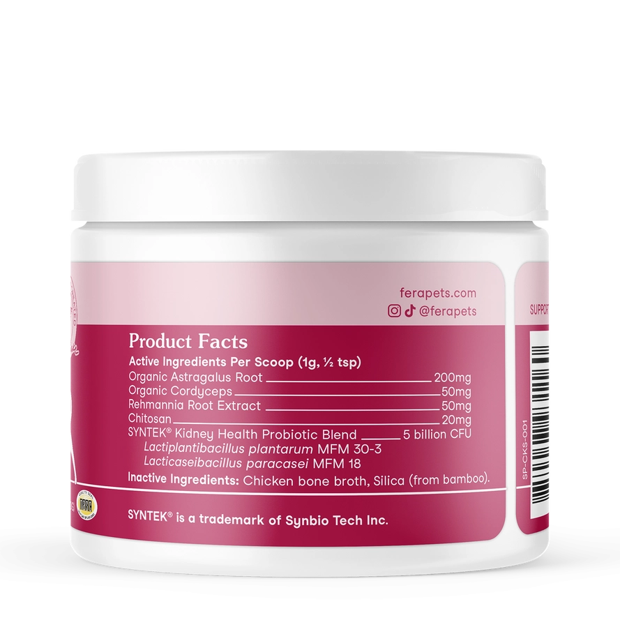 Fera Pets Kidney Support For Dogs, Pet Supplement, 2.12-oz