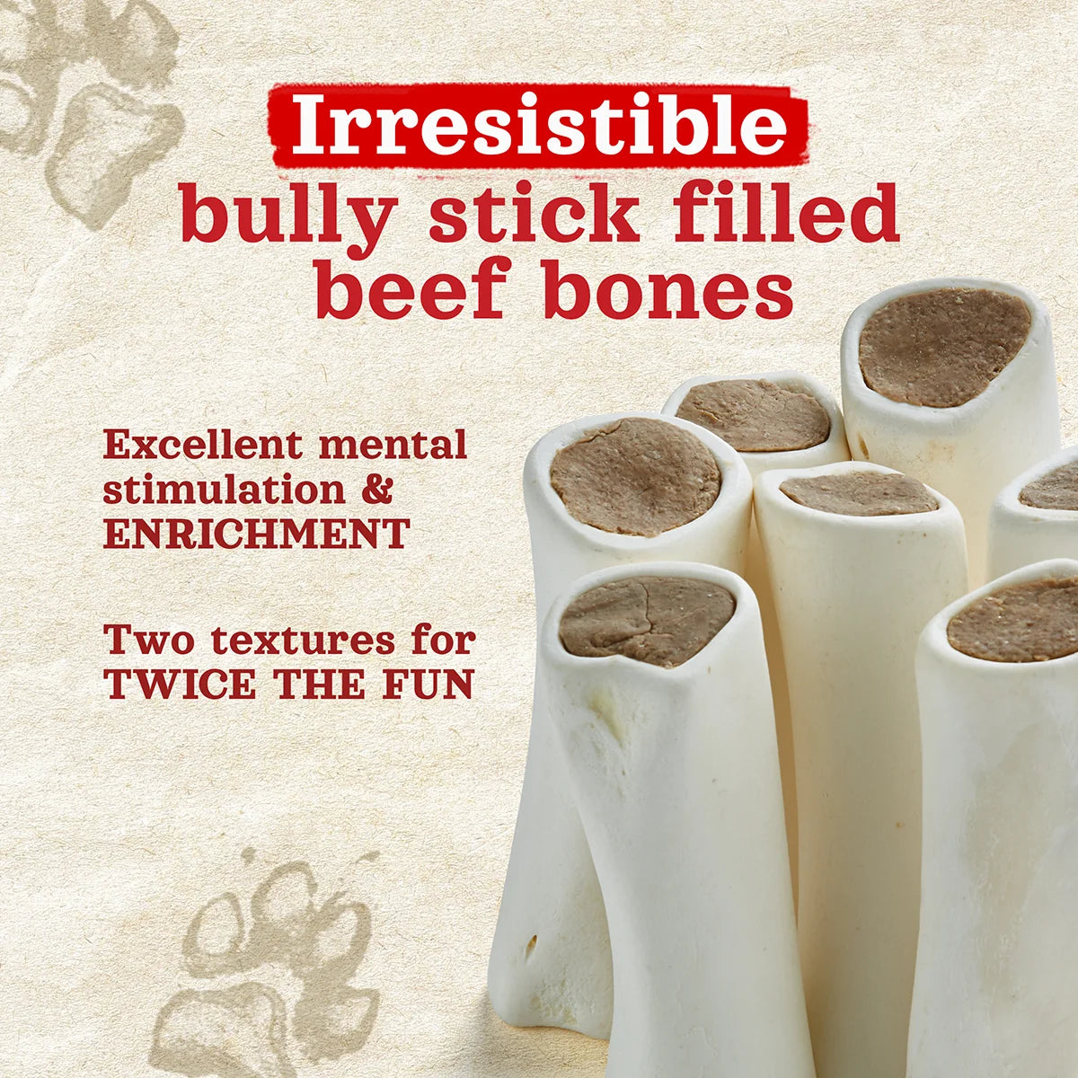 Natural Farm Beef Filled Bones, Dog Chew, 5-6 in