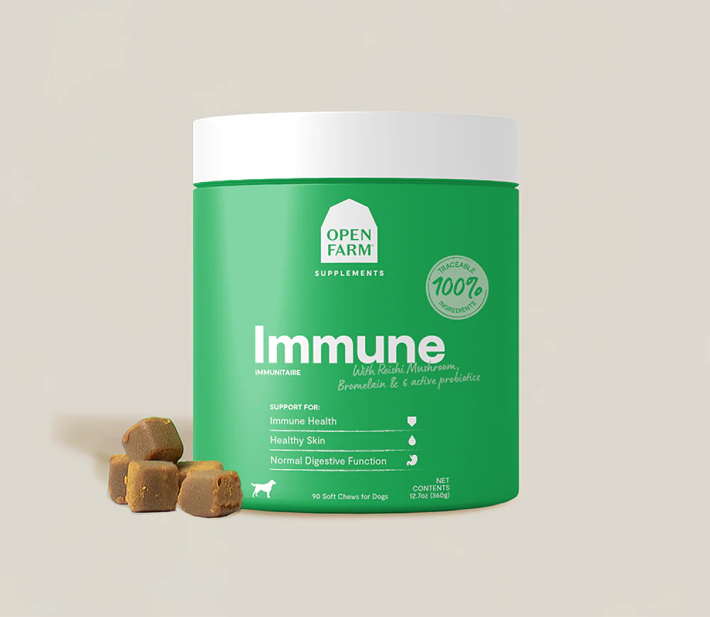 Open Farm Immune Health Supplement Chews For Dogs, 90-Count, 12.7-oz Pouch
