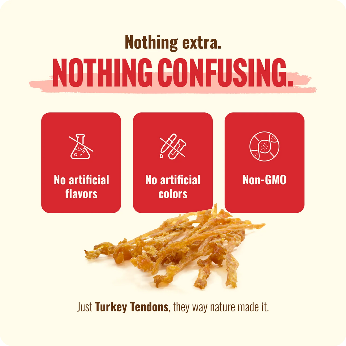 Natural Farm Turkey Tendons, Dog Chews, 4-oz