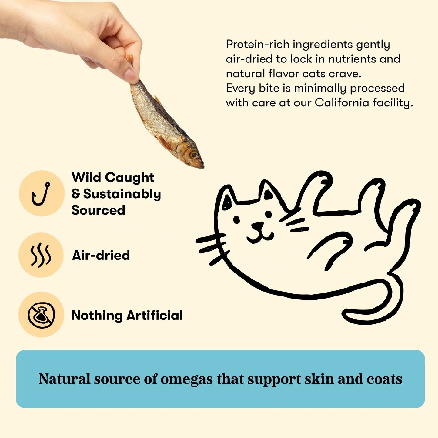 Plato Air-Dried Baltic Sprat, Cat Treat, 2.5-oz Bag