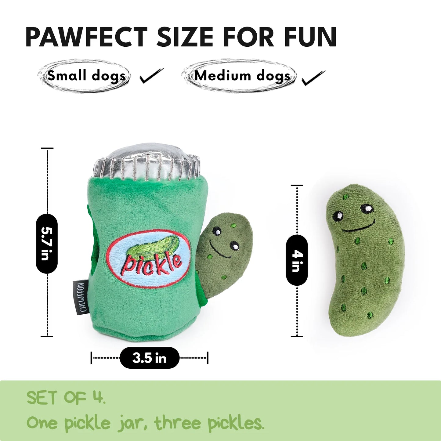 Chewffon Pickle Squeaky, Dog Toy