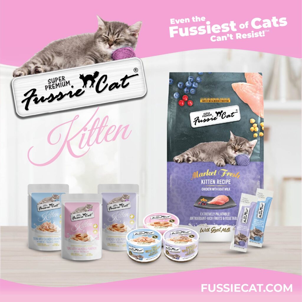 Fussie Cat Tuna with Salmon & Pumpkin in Goat Milk Mousse Kitten 1.5-oz Pouch, Wet Cat Food, Case of 12